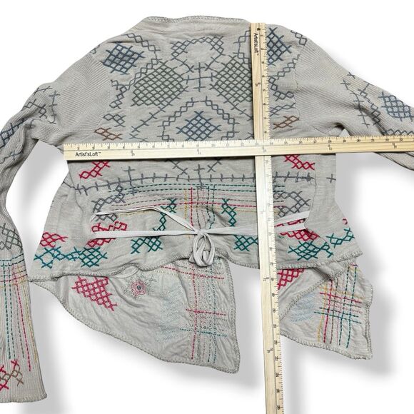 Johnny Was JWLA Biya Embroidered Cardigan Sweater Duster XS Tribal Boho Festival - Picture 7 of 9